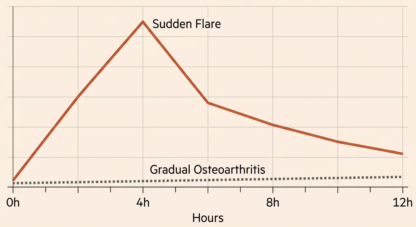 A line graph showing a sharp spike labeled 'Sudden Flare' peaking rapidly at 4 hours, compared to a flat 'Gradual' line.